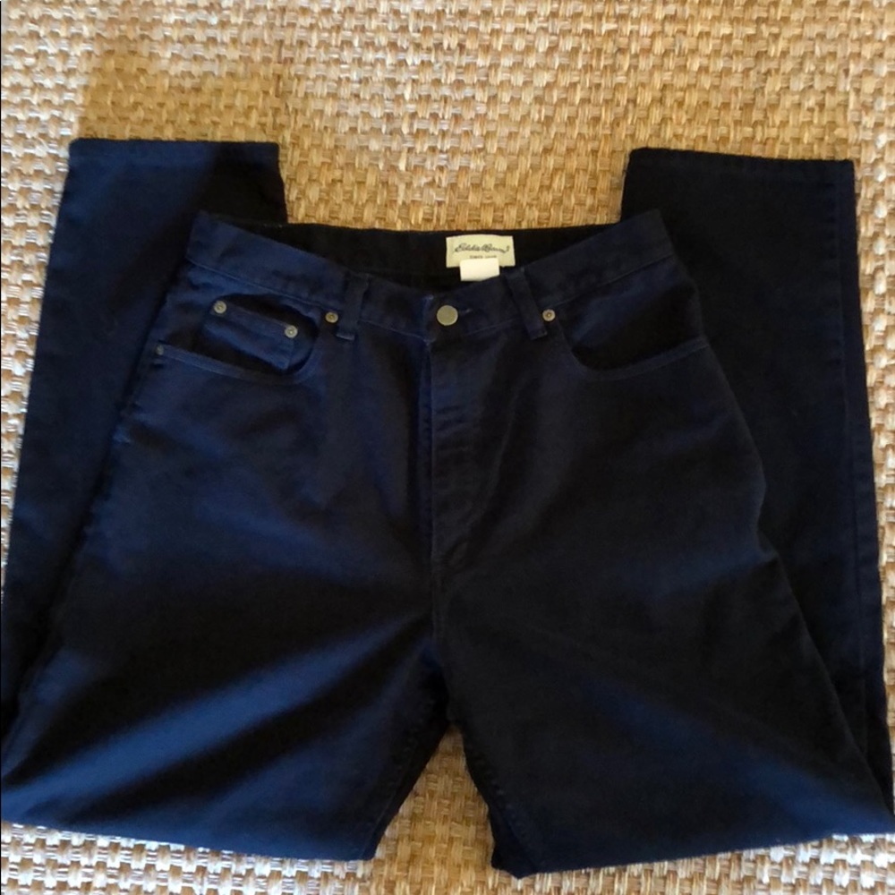 Eddie Bauer black straight leg jeans.